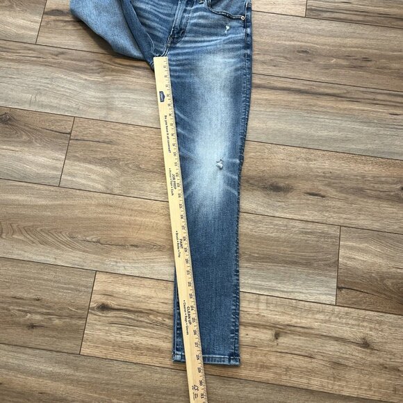 American Eagle AE Athletic Skinny Denim Jeans SZ 29x30 Blue Stretch Distressed - Picture 5 of 12